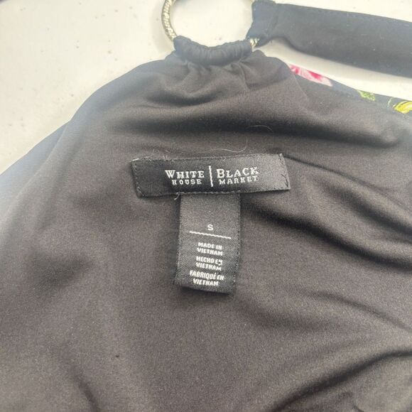 White House Black Market Floral Halter Dress Womens Designer Sleeveless NWOT - Picture 9 of 9